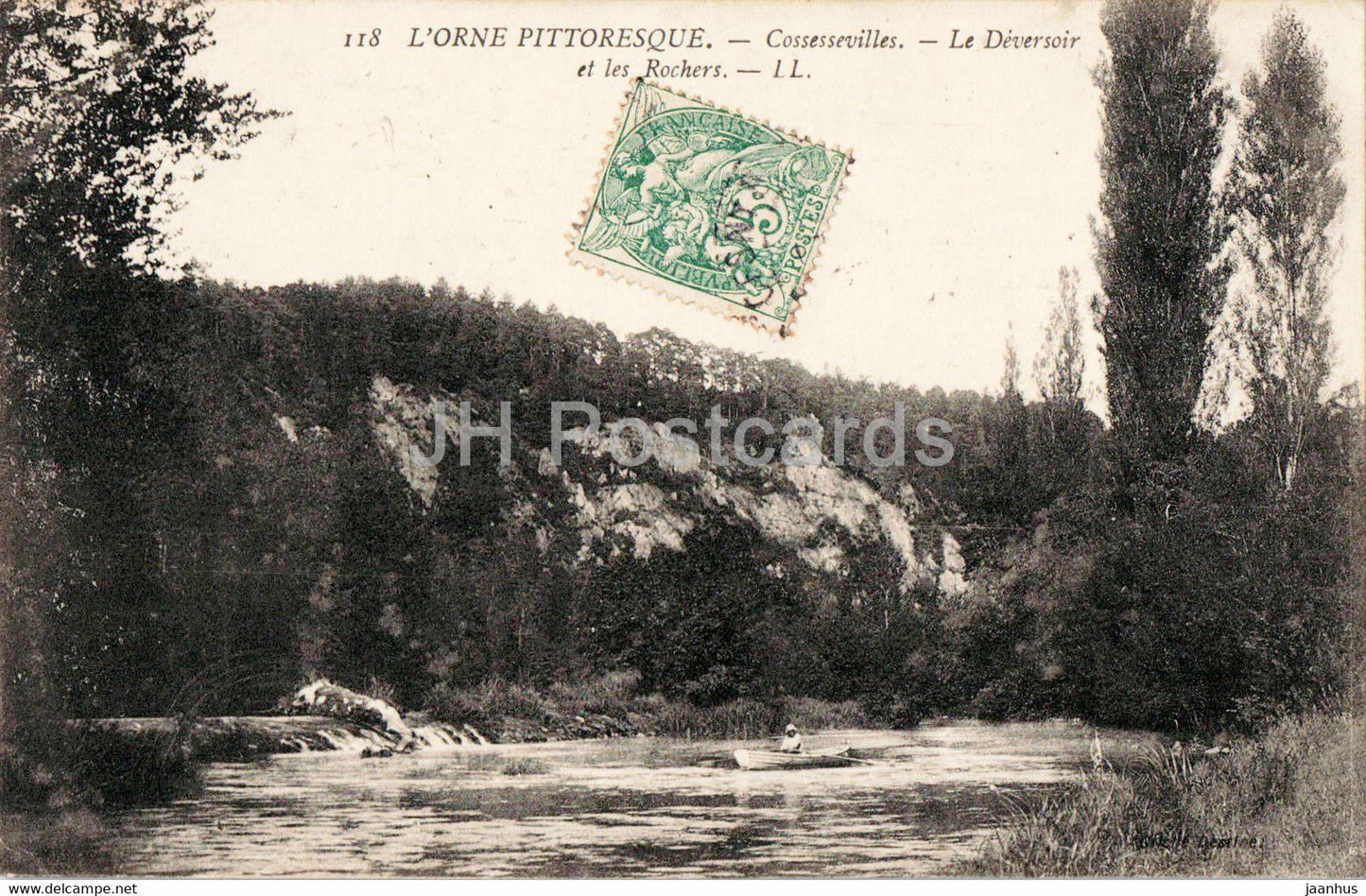 L'Orne Pittoresque - Cossessevilles - Le Deversoir et les Rochers - 118 - old postcard - 1907 - France - used - JH Postcards