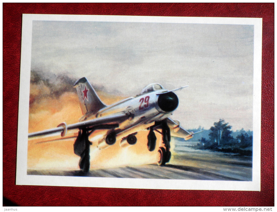 soviet fighter bomber - russian warplane - 1979 - Russia USSR - unused - JH Postcards