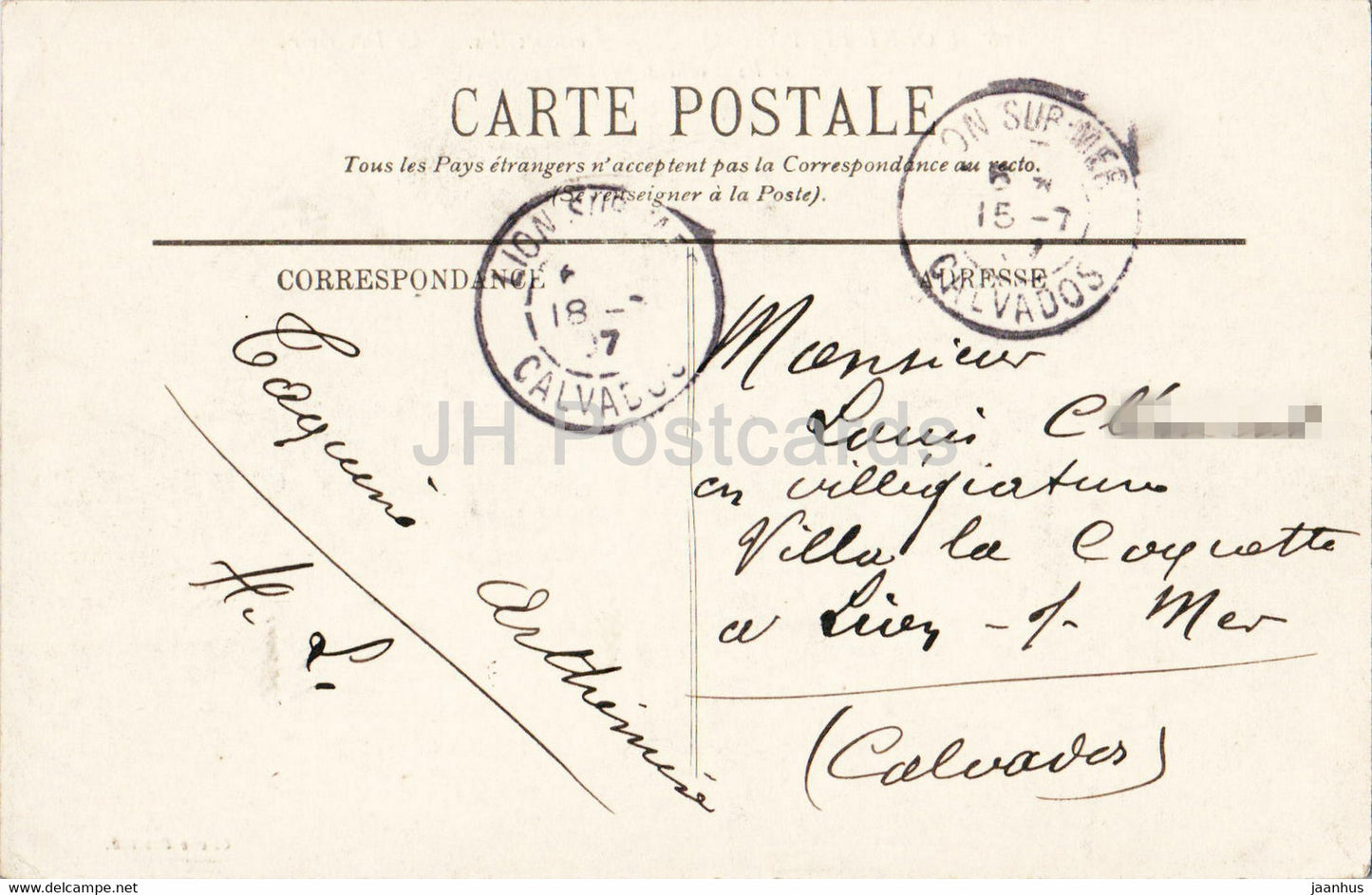 L'Orne Pittoresque - Cossessevilles - Le Deversoir et les Rochers - 118 - carte postale ancienne - 1907 - France - occasion