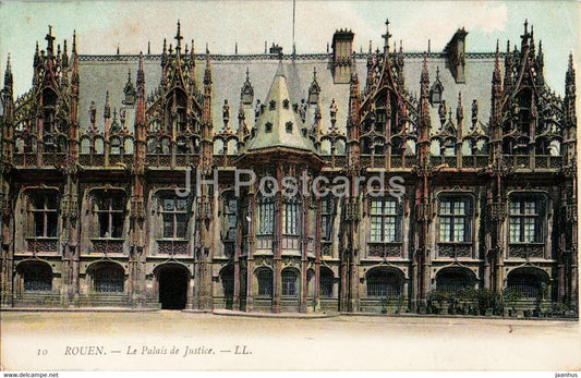 Rouen - Le Palais de Justice - 10 - old postcard - 1907 - France - used - JH Postcards