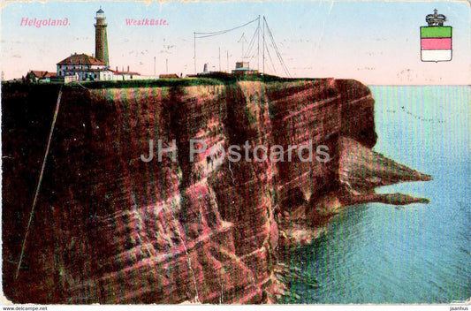 Helgoland - Westkuste - lighthouse - old postcard - 1923 - Germany - used - JH Postcards