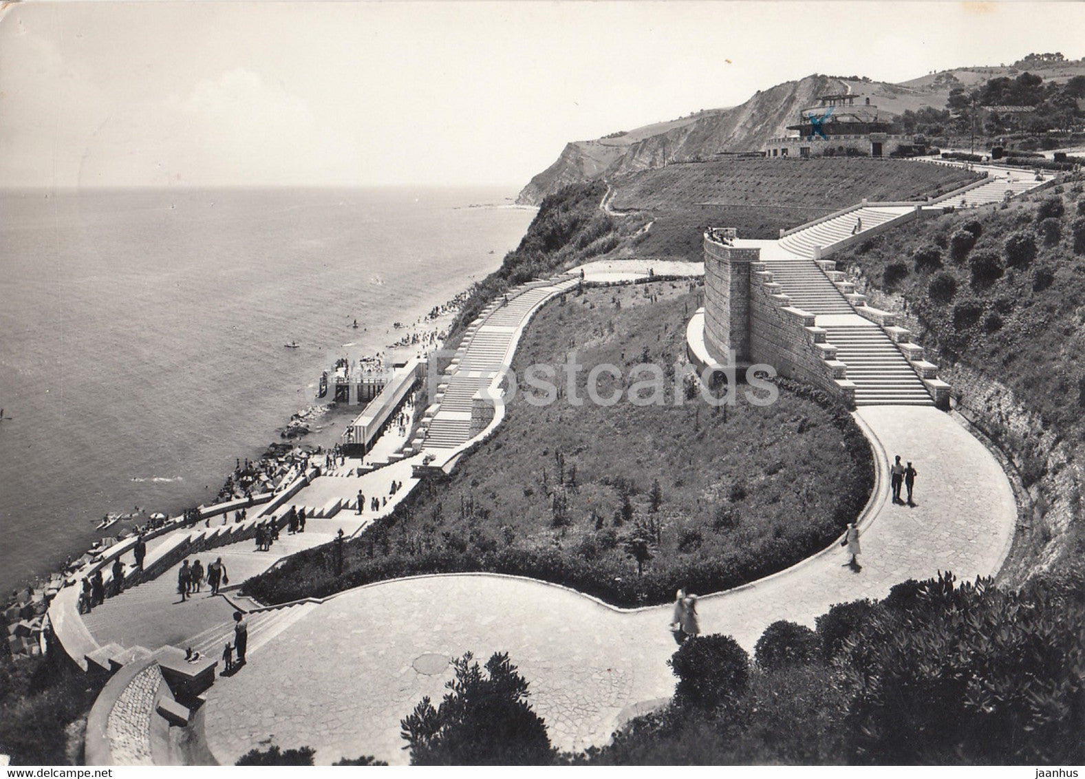 Ancona - Scalinata al Mare - Stairway to the sea - old postcard - 1955 - Italy - used - JH Postcards