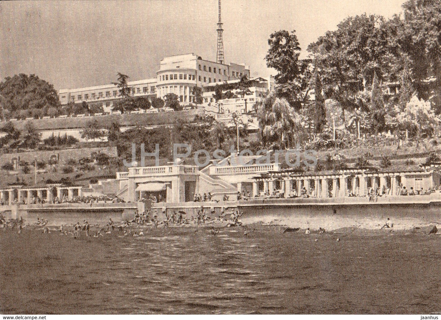 Sochi - Primorskaya hotel - beach - 1958 - Russia USSR - unused - JH Postcards