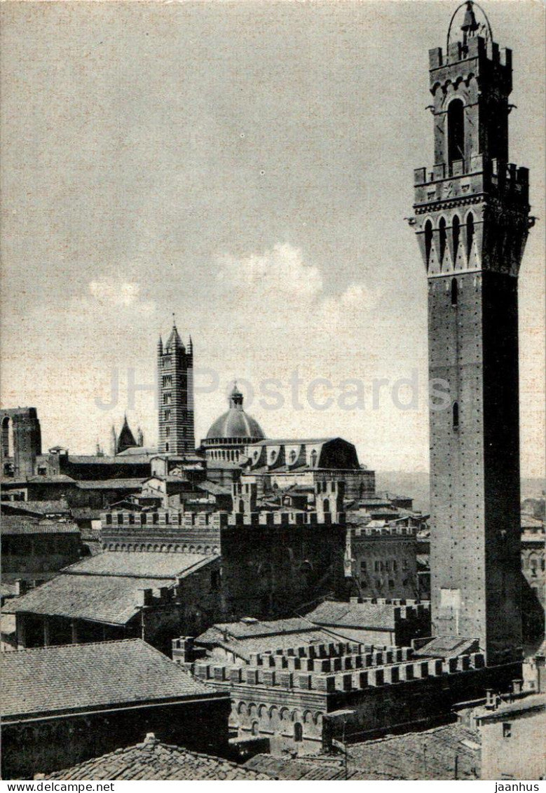 Siena - Veduta particolare con Torre del Mangia - Skyline with the Del Magnia tower - 40 - old postcard - Italy - unused - JH Postcards