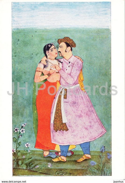 painting - Kaiser Djahangir und Nur Djehan - Indian art - Germany - unused - JH Postcards