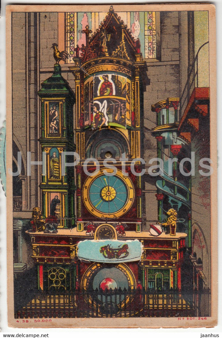 Die Astronomische Munster Uhr zu Strasbourg - old postcard - France - unused - JH Postcards