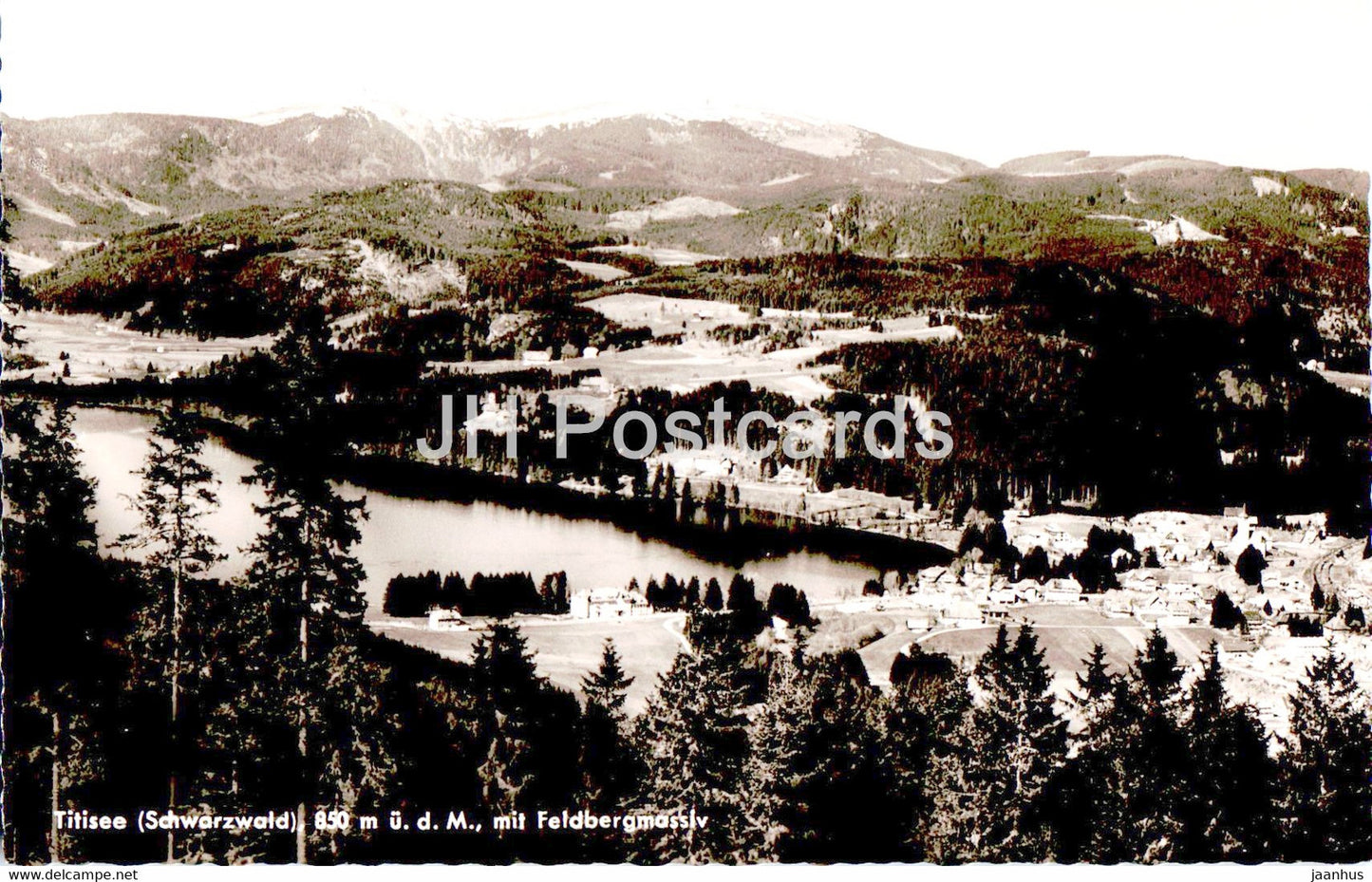Titisee 850 m mit Feldbergmassiv - old postcard - Germany - unused - JH Postcards