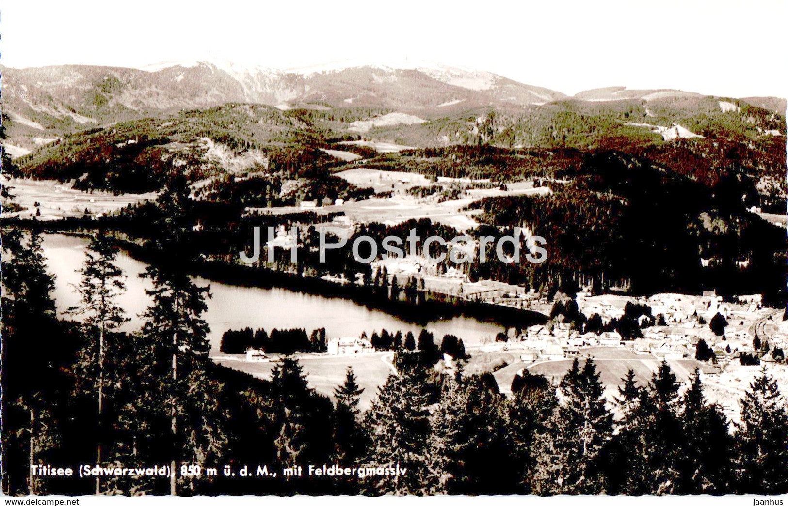 Titisee 850 m mit Feldbergmassiv - old postcard - Germany - unused - JH Postcards