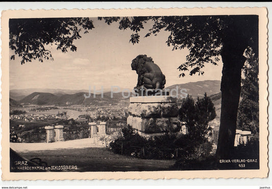 Graz - Hackherdenkmal am Schlossberg - 453 - 1933 - old postcard - Austria - used - JH Postcards