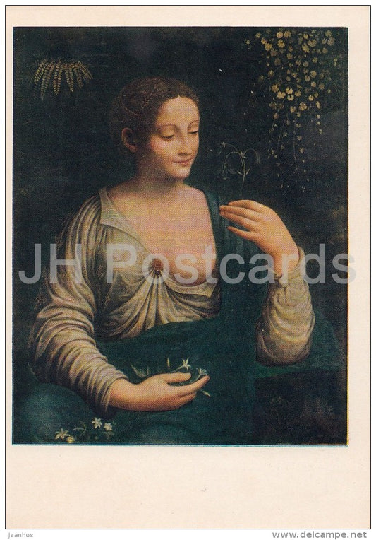 painting by Francesco Melzi - Portrait of a Woman - Italian art - 1956 - Russia USSR - unused - JH Postcards