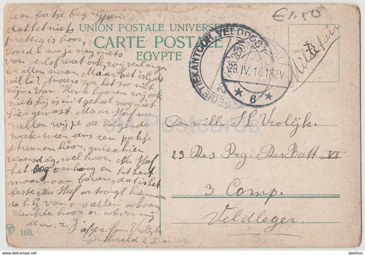 Cairo - Caire - Charretiers aux environs de la Citadelle a Rameheh - 103 - old postcard - 1916 - Egypt - used