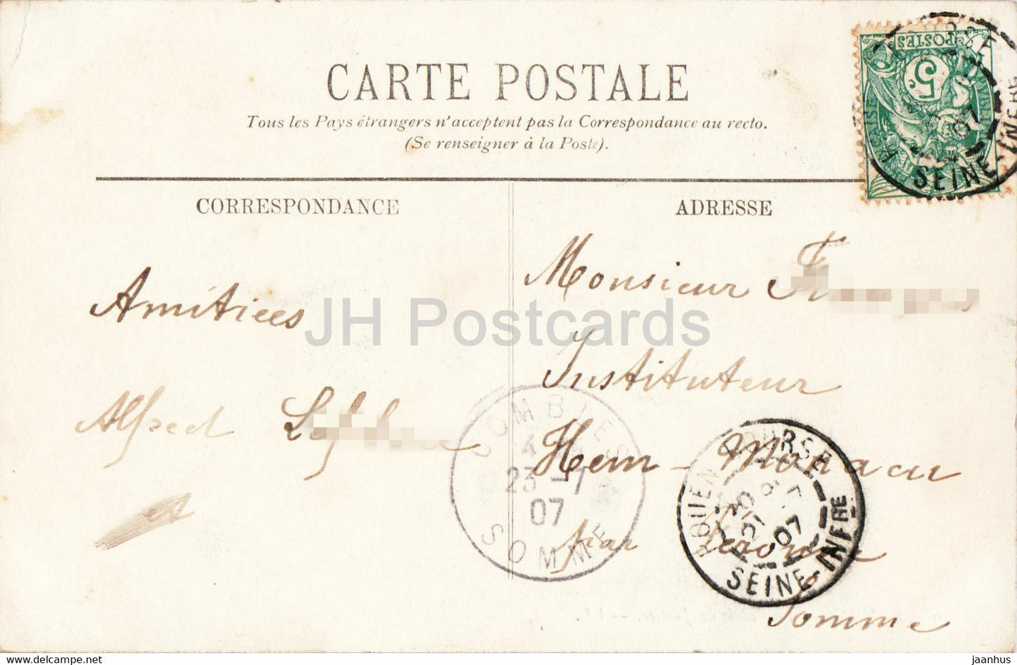 Rouen - Le Palais de Justice - 10 - carte postale ancienne - 1907 - France - oblitéré