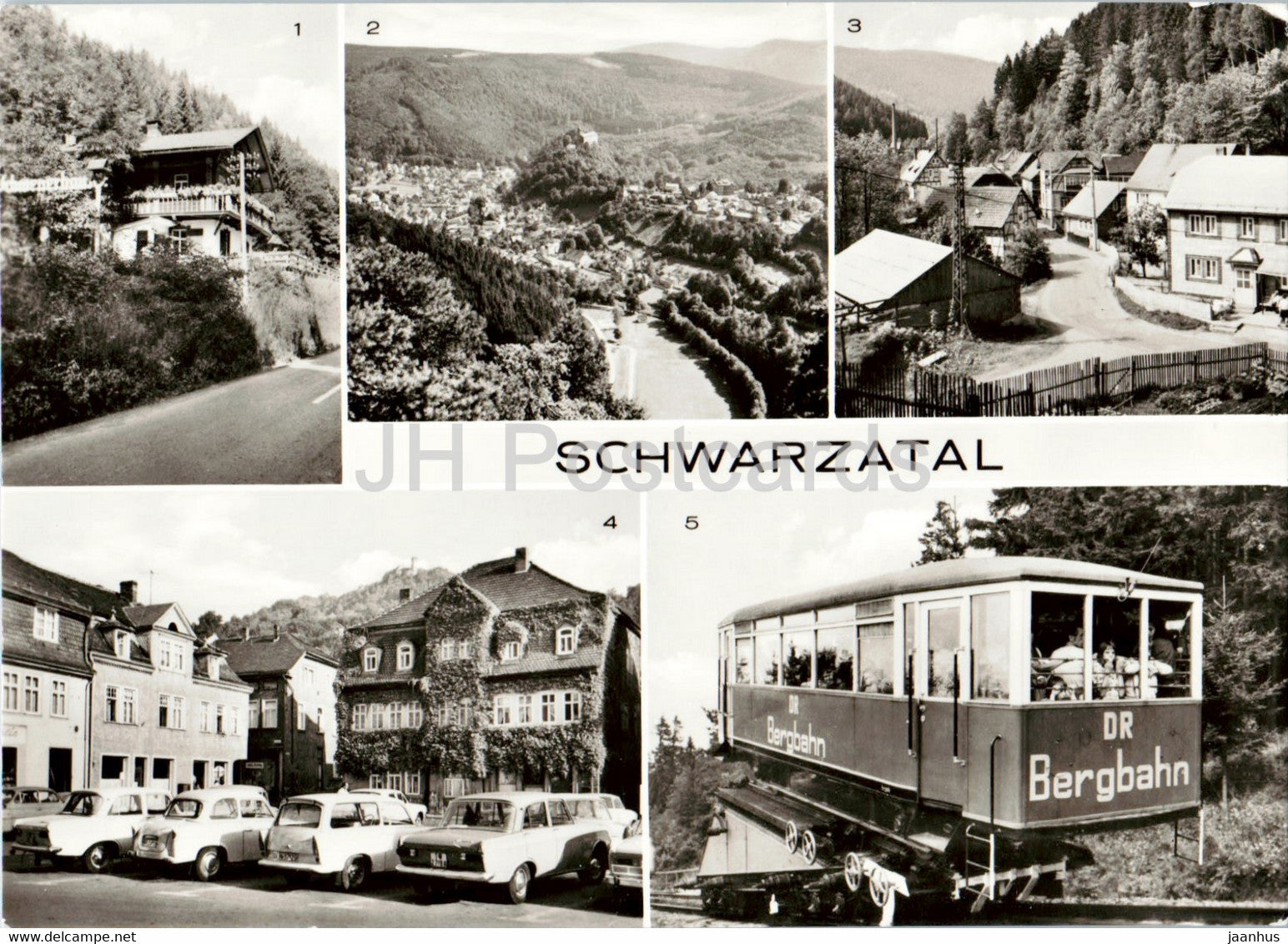Schwarzatal - Schweizerhaus - Schwarzburg - Unterweissbach - car - Mokvich - funicular - Germany DDR - unused - JH Postcards