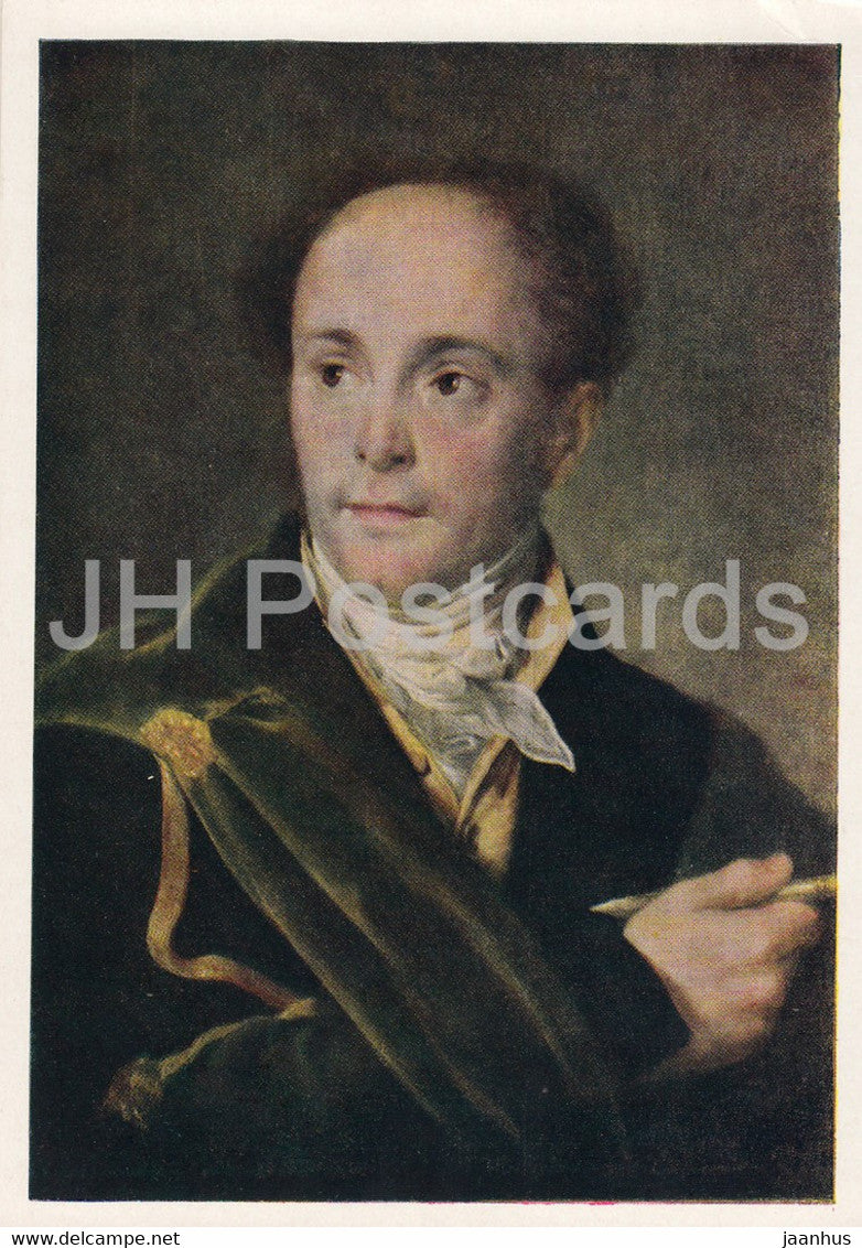 painting by V. Tropinin -portrait of the painter E. Skotnikov - 1 - Russian art - 1963 - Russia USSR - unused - JH Postcards