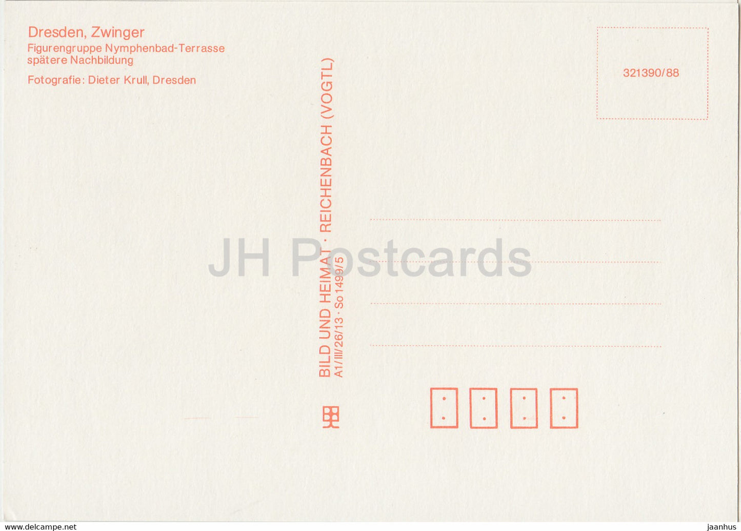 Dresden Zwinger - Figurengruppe Nymphenbad Terrasse - Barokplastik in Dresden - sculpture - art - DDR Germany - unused