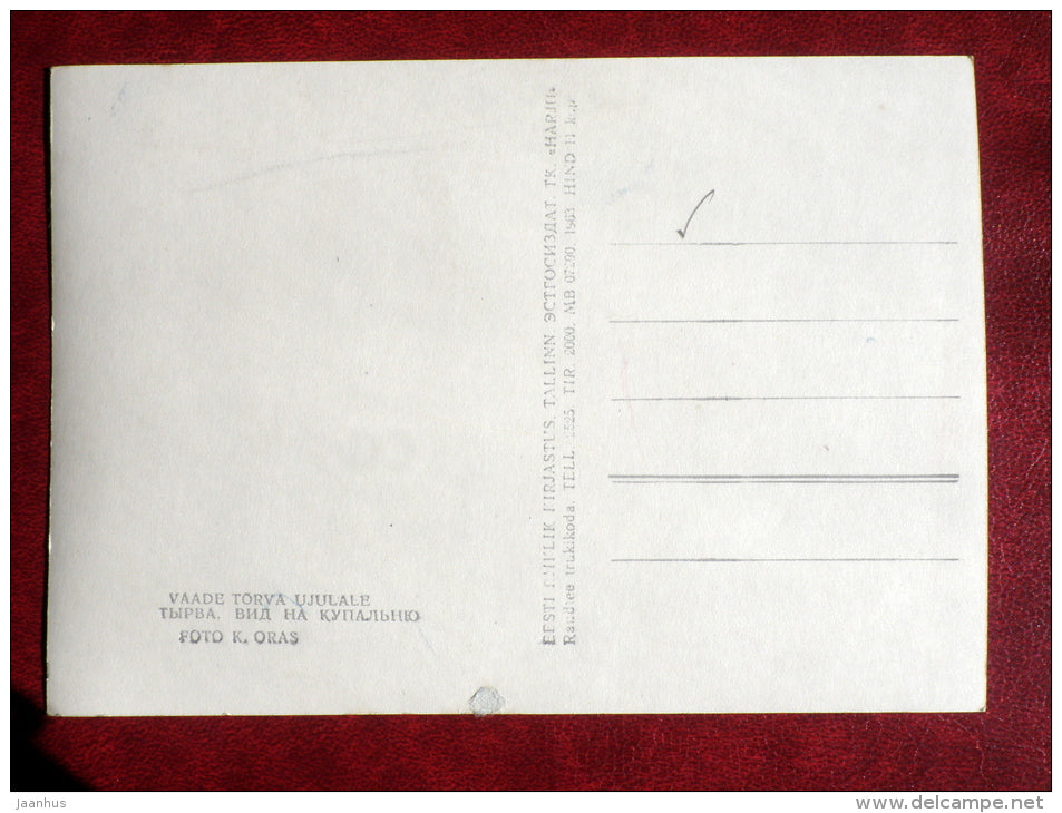 swimming pool - Tõrva - 1963 - Estonia USSR - unused - JH Postcards