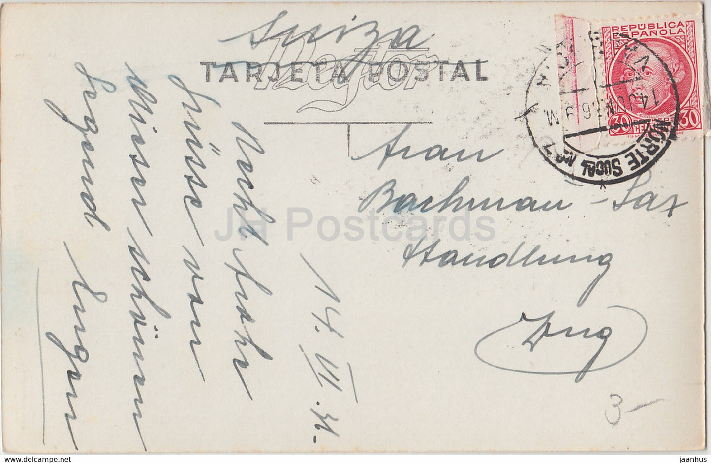 Valence - Huerto de Naranjas - 153 - carte postale ancienne - 1936 - Espagne - utilisé