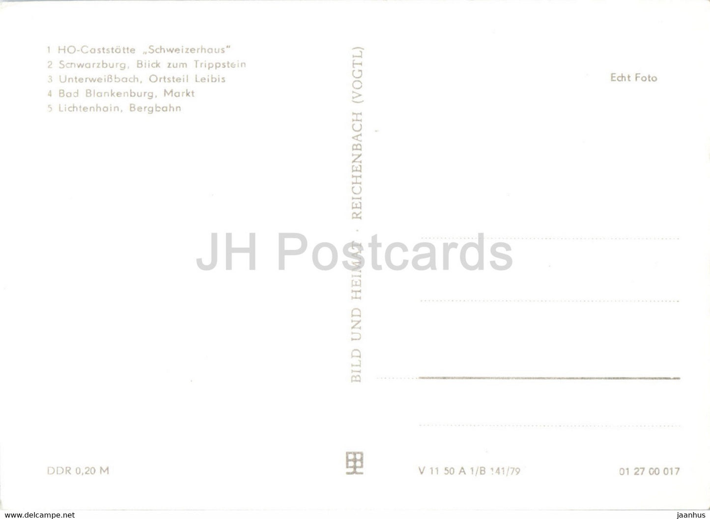 Schwarzatal - Schweizerhaus - Schwarzburg - Unterweissbach - car - Mokvich - funicular - Germany DDR - unused