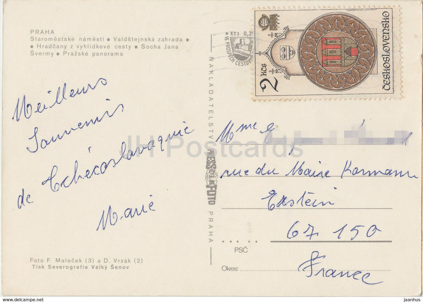 Praha - Prag - Platz - Burg Wallenstein - Hradschin - Denkmal - Tschechoslowakei - Tschechische Republik - gebraucht