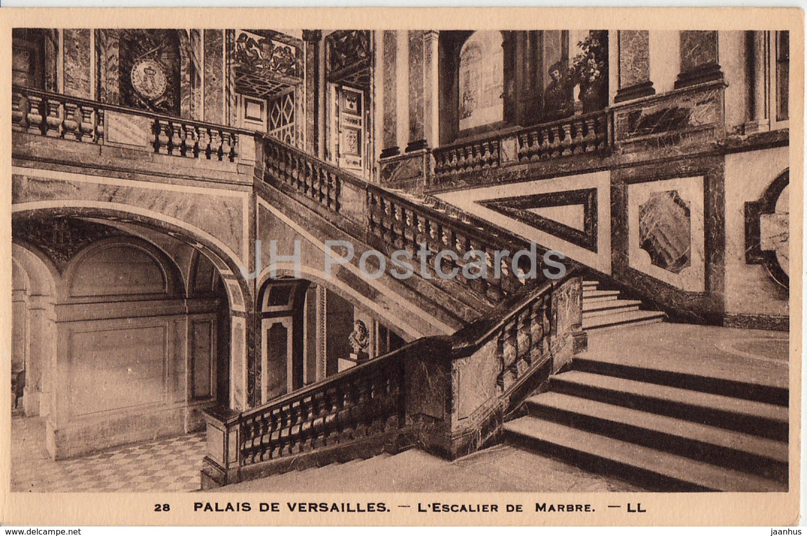 Palais de Versailles - L'Escalier de Marbre - The Marble Staircase - castle - 28 - old postcard - France - unused - JH Postcards