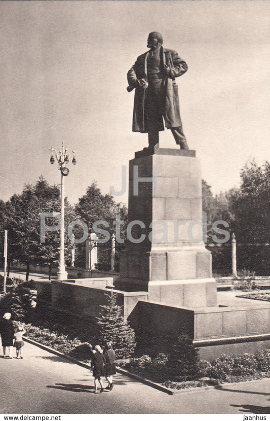 Gomel - monument to Lenin on Lenin square - 1965 - Belarus USSR - unused - JH Postcards