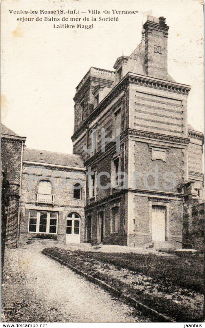 Veules les Rosse Roses - Villa la Terrasse - old postcard - 1927 - France - used - JH Postcards