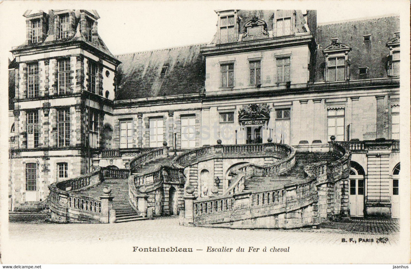 Fontainebleau - Escalier du Fer a cheval - old postcard - 1908 - France - unused - JH Postcards