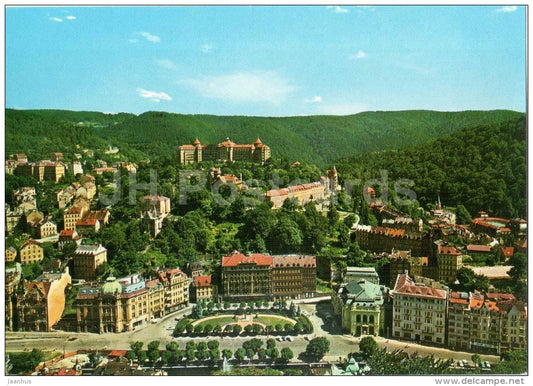 General view - Imperial sanatorium in background - Karlovy Vary - Karlsbad - Czechoslovakia - Czech - unused - JH Postcards