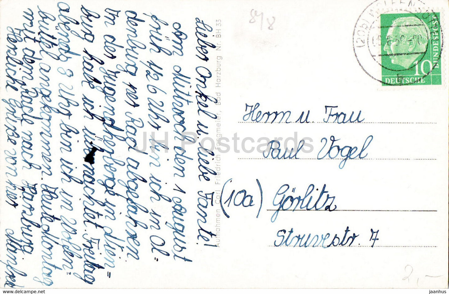 Bad Harzburg - Springbrunnen - Kasteklippen - Sanatorium Burgberg - Schwebebahn - alte Postkarte - 1959 - Deutschland - gebraucht