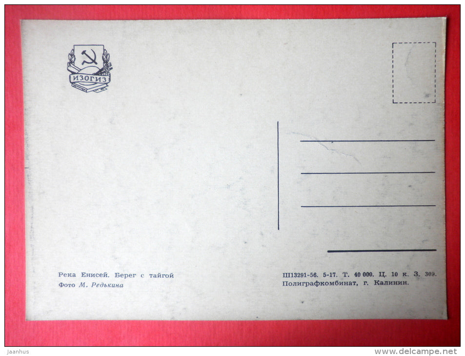 Taiga coast - Yenisei River - 1956 - Russia USSR - unused - JH Postcards
