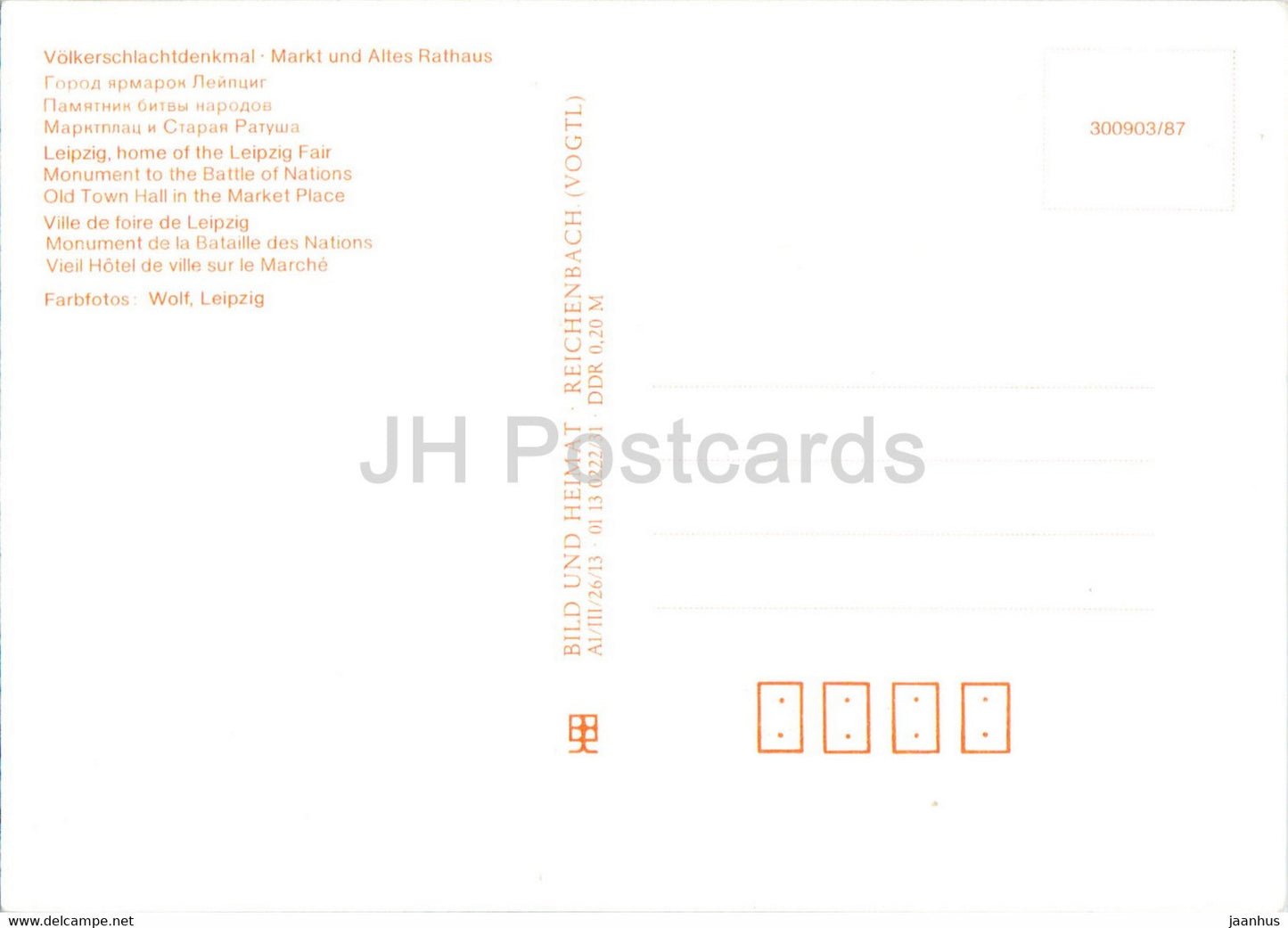 Messestadt Leipzig - Völkerschlachtdenkmal - Markt und Altes Rathaus - Deutschland - DDR - unbenutzt