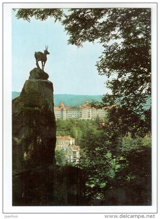 Looking from the Stag`s Leap towards the sanatorium Imperial - Karlovy Vary - Czech Republic - unused - JH Postcards