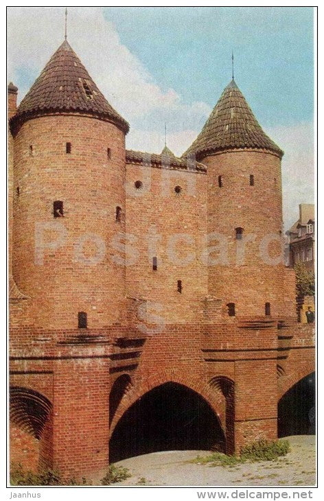 towers of the fortress walls of the old town - Warsaw - Warszawa - 1972 - Poland - unused - JH Postcards