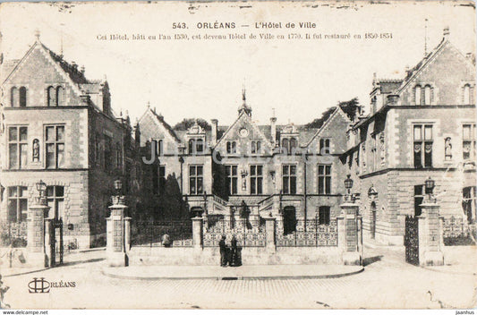 Orleans - L'Hotel de Ville - 543 - old postcard - 1915 - France - used - JH Postcards