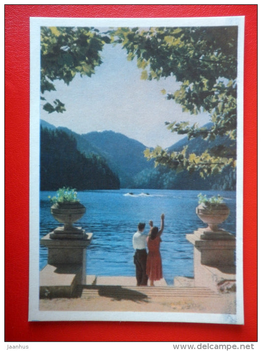 lake Ritsa - Caucasus - Sukhumi - Abkhazia - 1958 - Georgia USSR - unused - JH Postcards