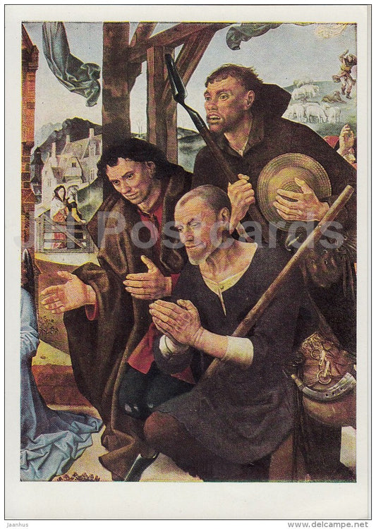 painting  by Hugo van der Goes - Adoration of the shepherds , detail - Flemish art - 1967 - Russia USSR - unused - JH Postcards