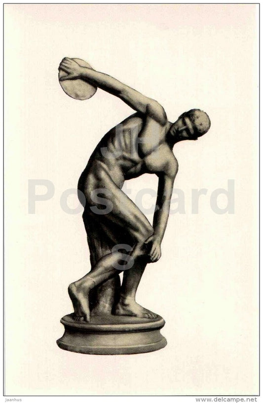 Discobolus by Myron - 5. century roman copy - Games in Ancient Olympia - Greece - 1972 - Russia USSR - unused - JH Postcards