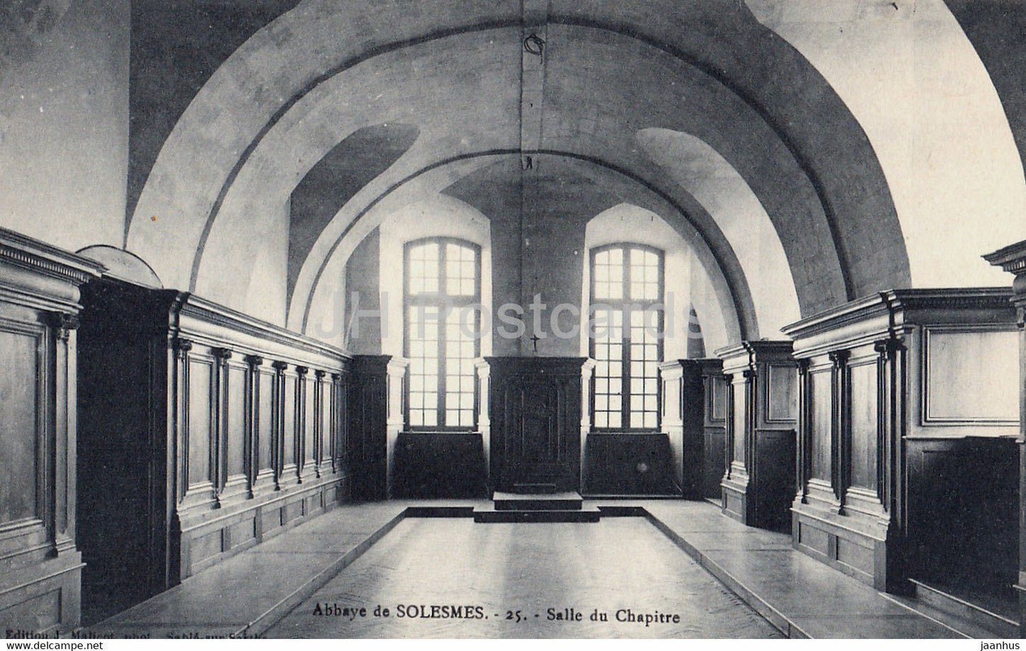 Abbaye de Solesmes - Salle du Chapitre - 25 - old postcard - France - unused - JH Postcards