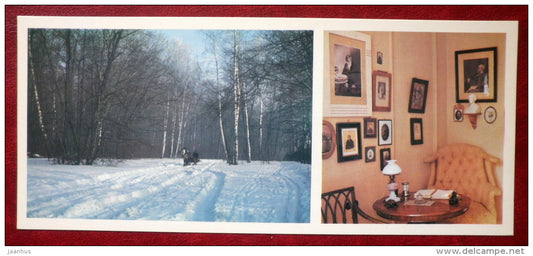 office of Leo Tolstoy - winter road - Yasnaya Polyana - Museum-Estate of Leo Tolstoy - 1976 - Russia USSR - unused - JH Postcards