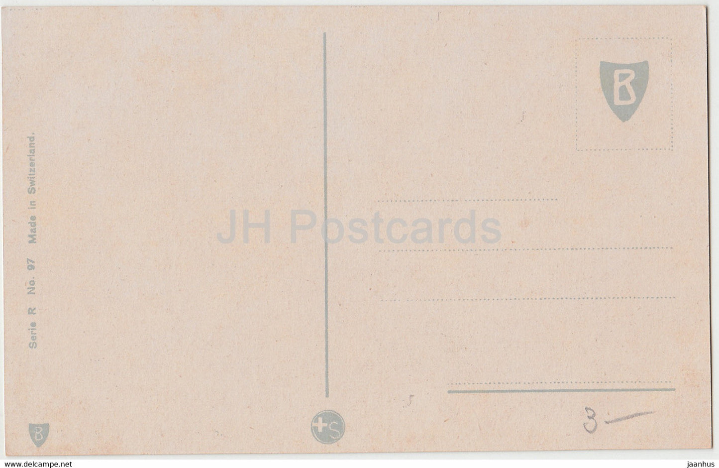rosa Rose - Blumen - Serie C Nr. 97 - alte Postkarte - Schweiz - unbenutzt