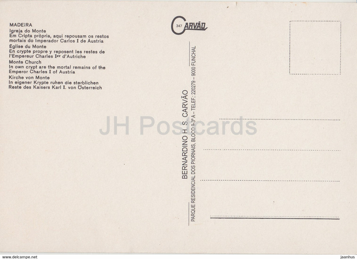 Madeira - Igreja de Monte - Carlos I. von Österreich - Karl I. von Österreich - Kirche - Mehransicht - Portugal - unbenutzt