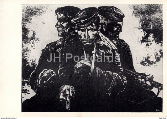 Guarding the World - painting by V. Kaluga - Defenders of Sevastopol - military - art - 1965 - Russia USSR - unused - JH Postcards