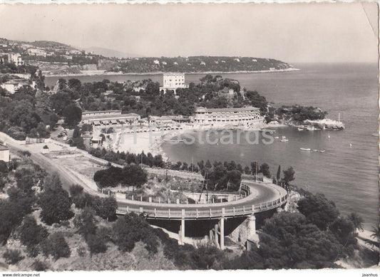 Monte Carlo Beach - La Piscine et l'Hotel au fond . Le Cap Martin - old postcard - 1953 - Monaco - used - JH Postcards