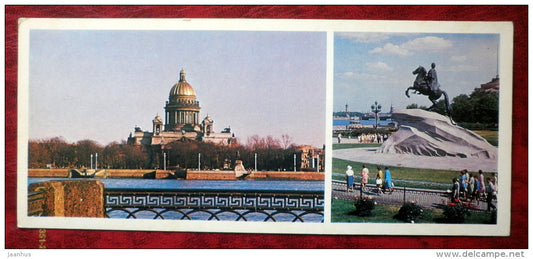 Leningrad - St. Petersburg - St. Isaac Cathedral - monument to Peter the Great - 1980 - Russia - USSR - unused - JH Postcards