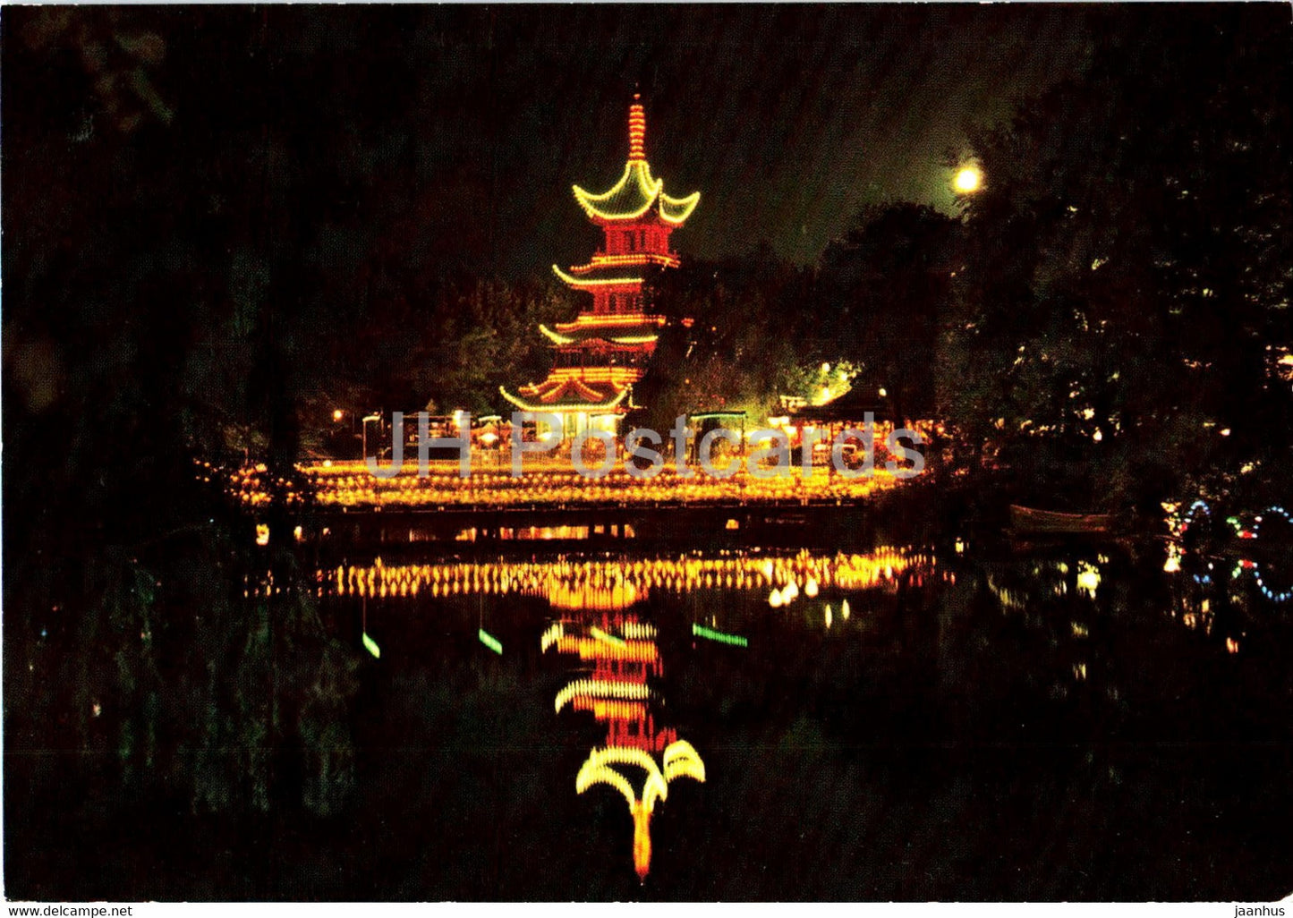 Copenhagen - Tivoli by Night - 88 - Denmark - unused - JH Postcards