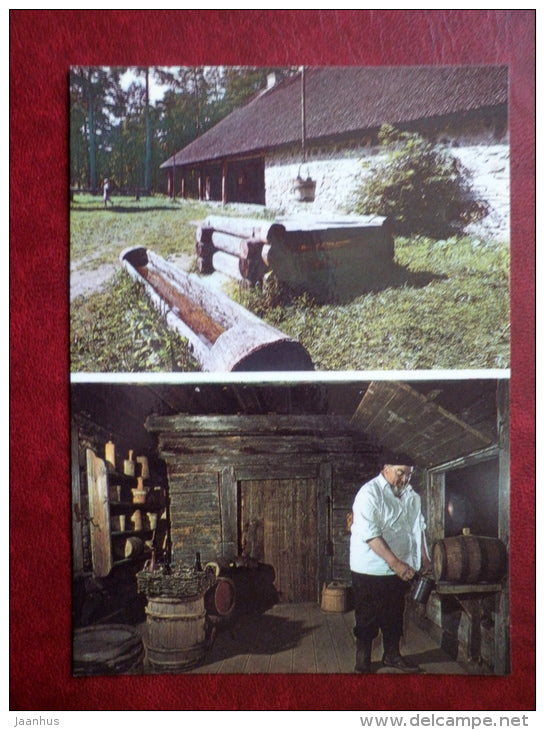 North Estonian village Inn , in the Bar-room - The Estonian State Open-Air Museum - 1984 - Estonia USSR - unused - JH Postcards