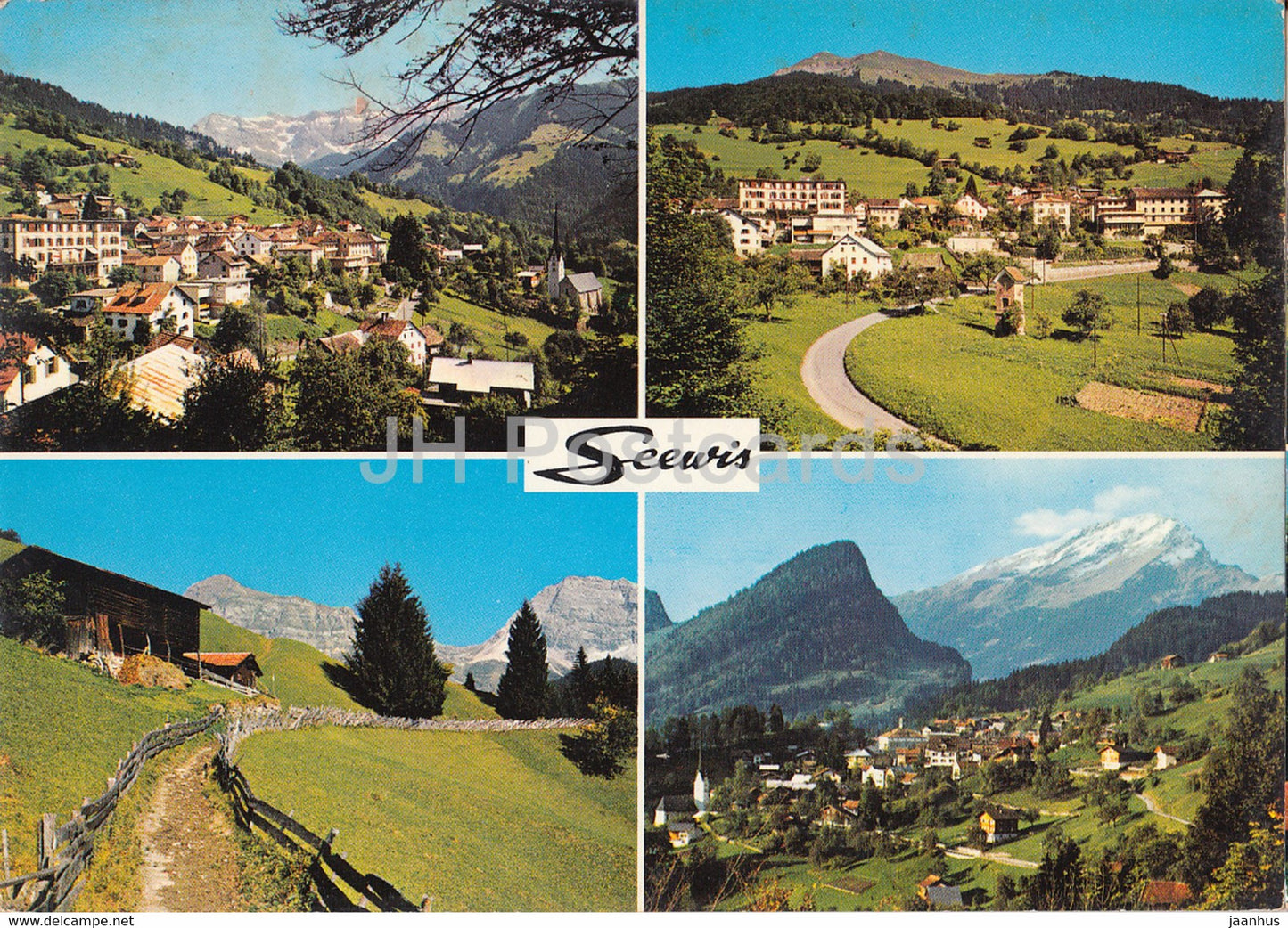 Seewis im Pratigau - Bergdorf 1000 m - multiview - 2808 - 1975 - Switzerland - used - JH Postcards