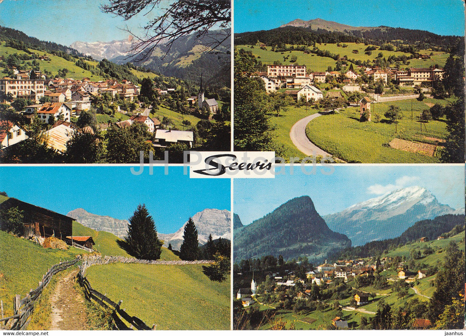 Seewis im Pratigau - Bergdorf 1000 m - multiview - 2808 - 1975 - Switzerland - used - JH Postcards