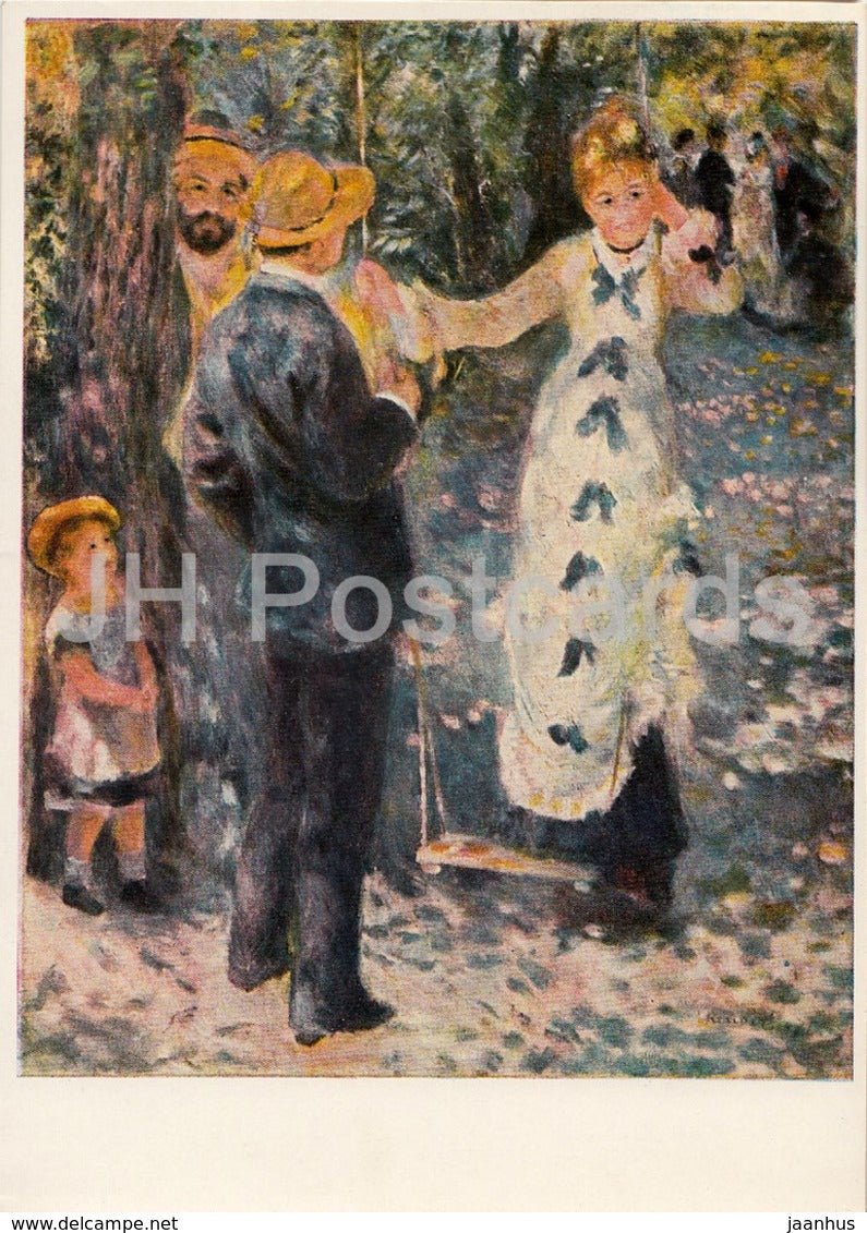 painting by Auguste Renoir - Auf der Schaukel - On the Swing - French art - Germany DDR - unused - JH Postcards
