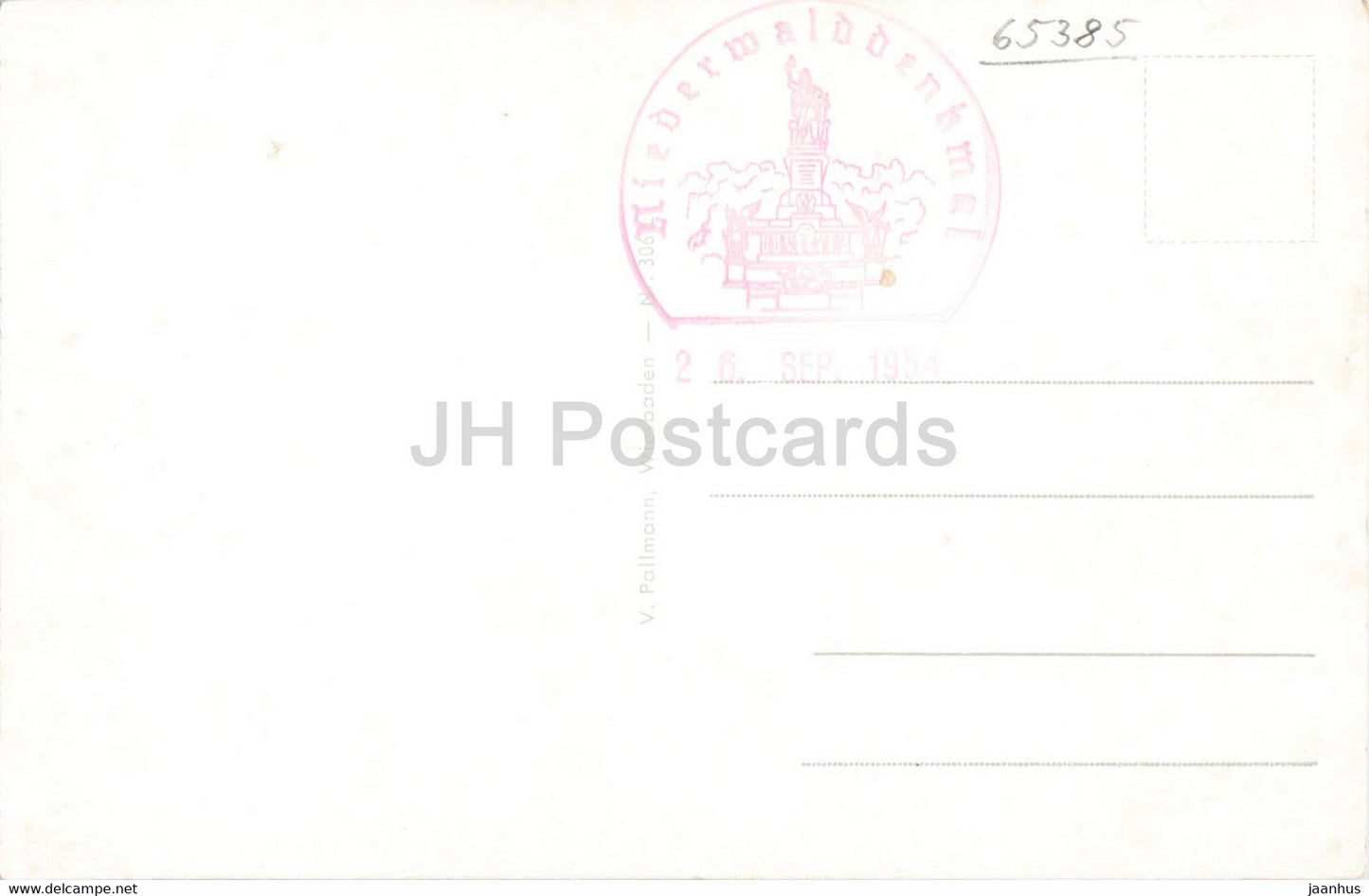 Gruss aus Rudesheim - Niederwald Denkmal - navire - bateau à vapeur - carte postale ancienne - Allemagne - inutilisé